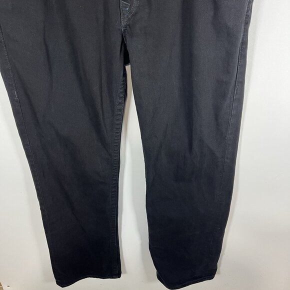 True Religion Mens 38 Black Straight Flap Leg Casual Y2K Streetwear Jeans - Picture 5 of 9